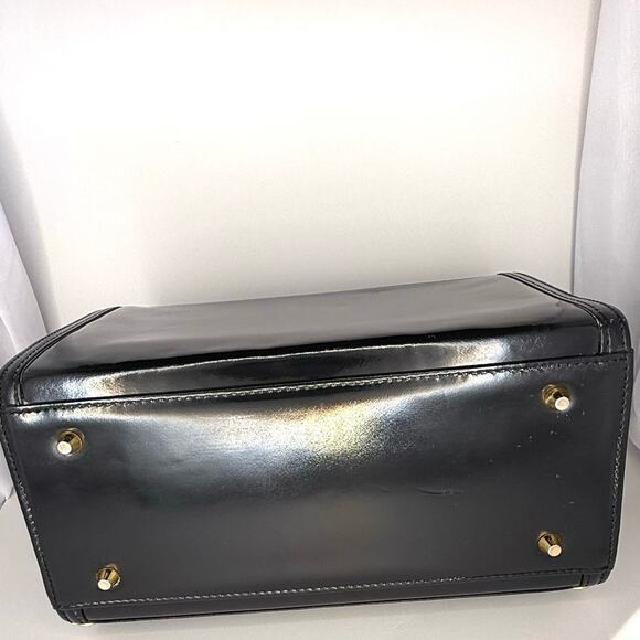 Versace Vintage Top Handle Patent Leather Tote with Gold Hardware - Picture 5 of 11